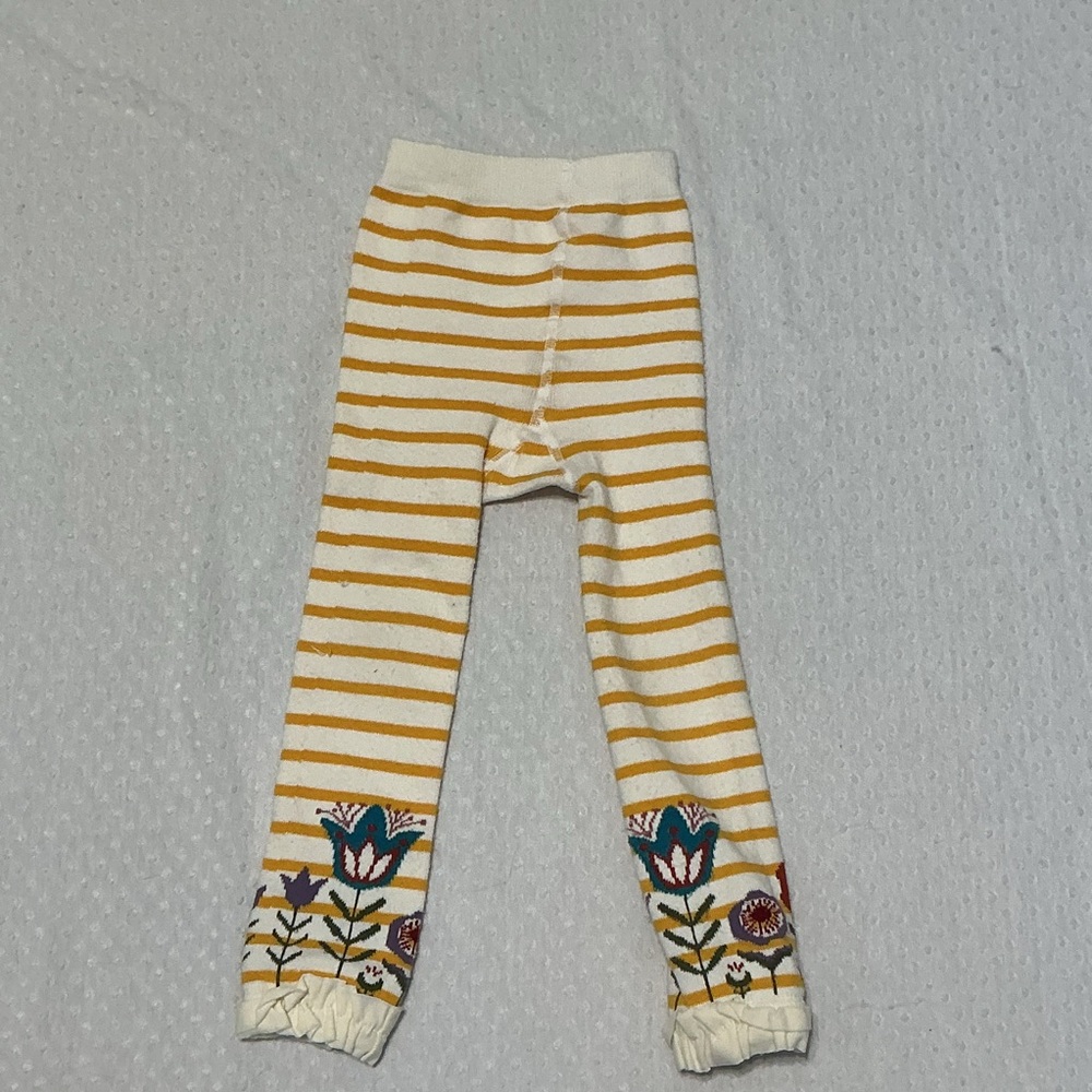 Ruffle Butts Leggings Flowers Yellow Stripes Girls Toddler 2-4T 2T 3T 4T